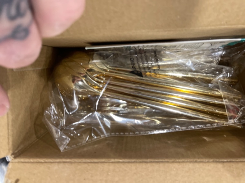 Photo 2 of 14Pcs Gold Plastic Silverware