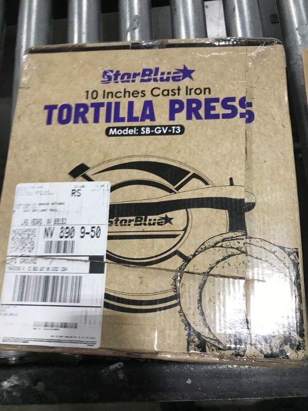 Photo 2 of 10 Inch Cast Iron Tortilla Press by StarBlue with FREE 100 Pieces Oil Paper and Recipes e-book - Tool to make Indian style Chapati, Flour Tortilla, Roti