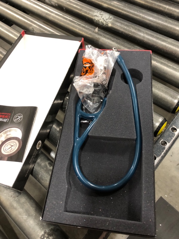 Photo 2 of 3M Littmann Cardiology IV Diagnostic Stethoscope, 6234, More Than 2X as Loud*, Weighs Less**, Stainless Steel High Polish Smoke-Finish Chestpiece, 27" Caribbean Blue Tube, Mirror Stem, Smoke Headset