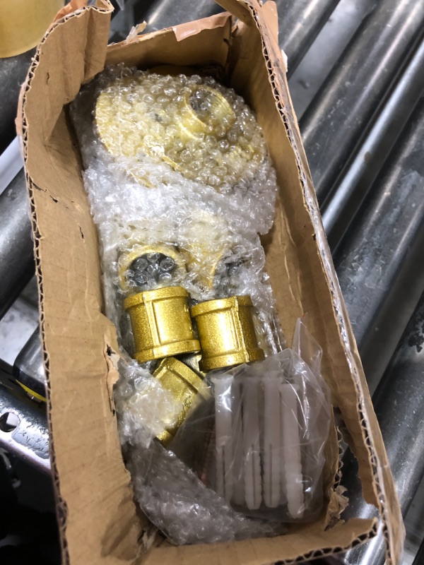 Photo 1 of Industrial Gold Pipe Clothing Rack, Wall Ceiling Mounted Clothes Garment Rack 40'', Iron Golden Pipe Clothes Hanging Bar, Heavy Duty Metal Rod for Retail Display Closet Storage