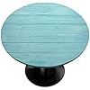 Photo 1 of Beach Wooden Round Tablecloth with Elastic Edge,Summer Teal Turquoise Fitted Table Cloth Waterproof Wipeable Round Table Cover for Dining Kitchen Party Indoor Outdoor Patio Table 36"-42" Diameter