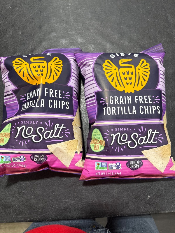 Photo 2 of  Siete Grain Free Tortilla Chips No Salt 2 PACK