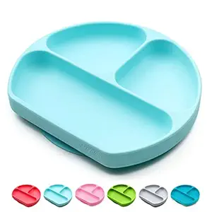 Photo 1 of Silicone Suction Plates for Babies, Stick to High Chair Trays and Table, Divided Baby Dishes, Perfect Kids Plates, BPA Free
