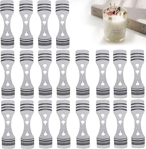 Photo 1 of 20pcs Metal Candle Wick Centering Devices, Silver Stainless Steel Candle Wick Holder for Candle Making
