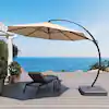 Photo 1 of 
12 ft. Aluminum Cantilever Patio Umbrella in Sunbrella Champagne