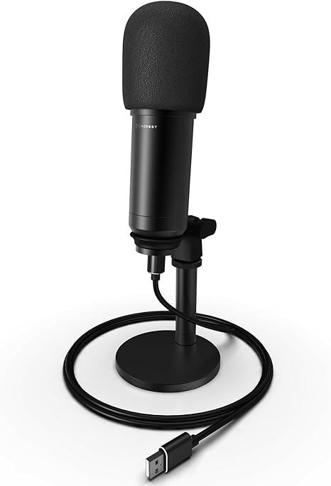 Photo 1 of Amcrest USB Microphone for Voice Recordings, Podcasts, Gaming, Online Conferences, Live Streaming, Cardioid Microphone with Adjustable Heavy Metal Stand, Windscreen and 6.5 ft USB Cable, AM430