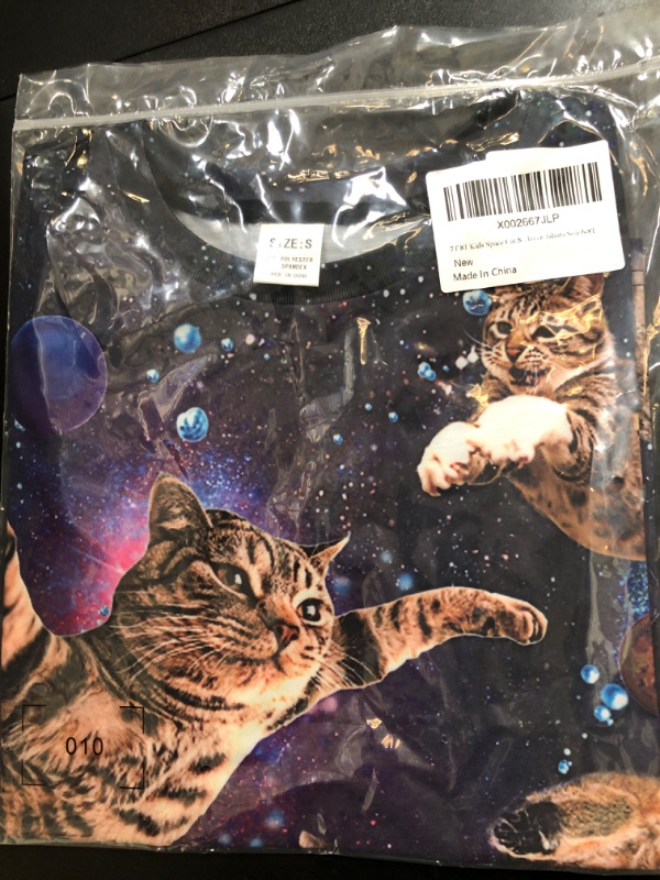 Photo 1 of  kids space cat shirt - size 6t/8t