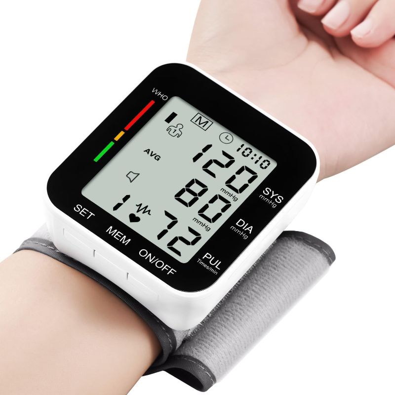 Photo 1 of Blood Pressure Monitor Automatic Blood Pressure Machine for Home Use Voice Large LCD Display Blood Pressure Cuff Wrist Monitor 2X99 Readings with Carrying Case