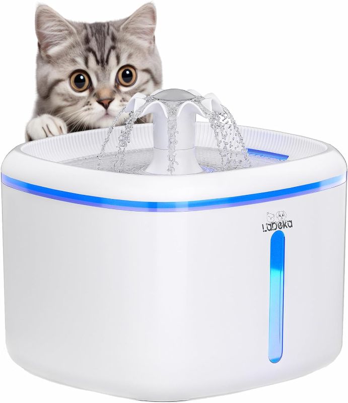 Photo 1 of Cat Water Fountain, 2.5L Pet Water Fountains for Drinking with LED Light, Automatic Cats Dogs Water Dispenser Bowl with Replacement Filters, W01