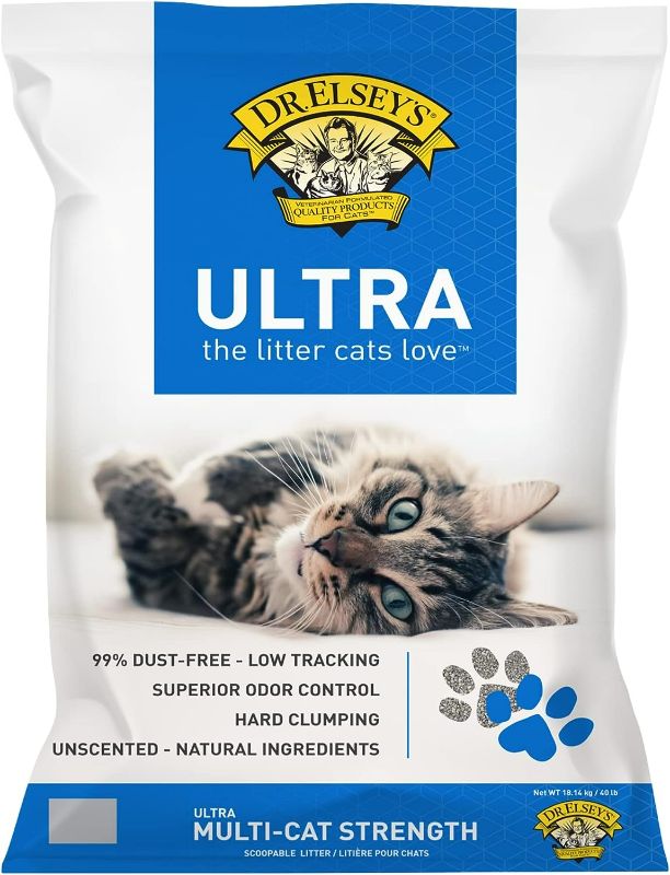 Photo 1 of Dr. Elsey’s Premium Clumping Cat Litter - Ultra - 99.9% Dust-Free, Low Tracking, Hard Clumping, Superior Odor Control, Unscented & Natural Ingredients 35lb