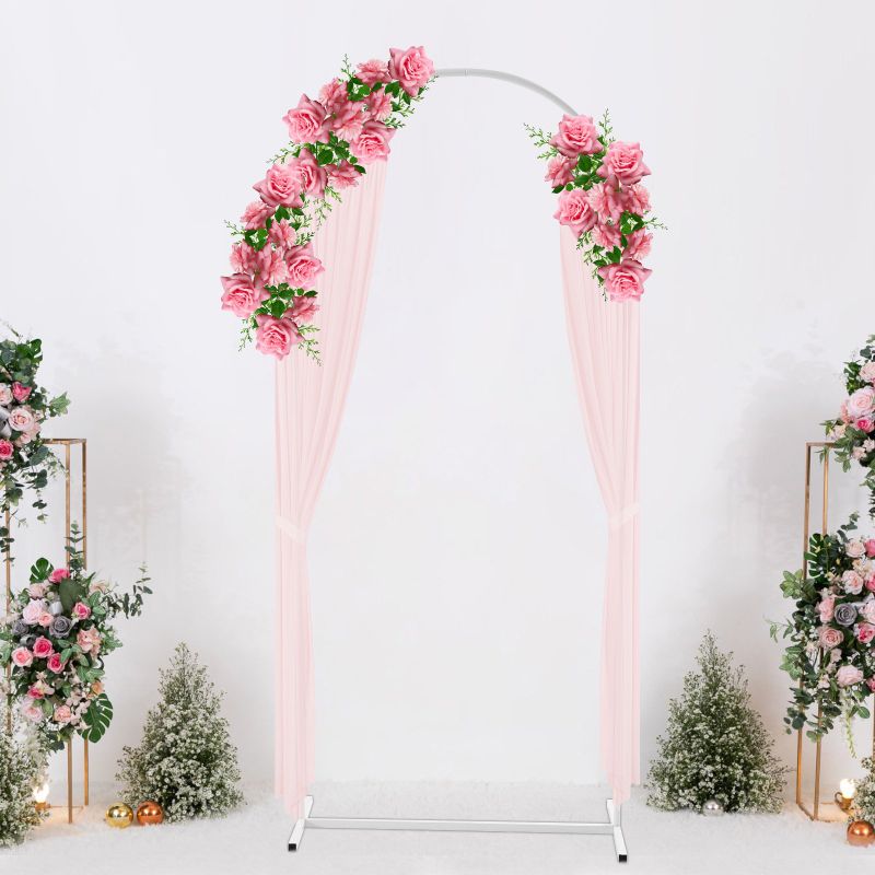 Photo 1 of Wedding Backdrop Metal Stand, 31.5 * 72.8 inch Flower Balloon Arch Stand Metal Backdrop for Garden Party Events Indoor Decoration Display Stand Road Leads