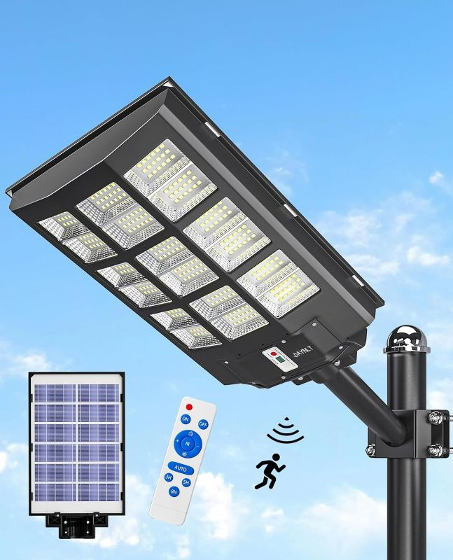 Photo 1 of JAYNLT 3000W Solar Street Lights Outdoor,300000LM 6500K Solar Parking Lot Lights Commercial, Waterproof Dusk to Dawn Solar Security Flood Lights Motion Sensor for Driveway, Basketball Court, Playground