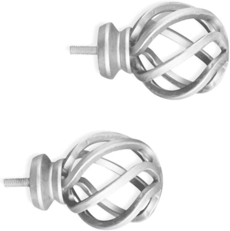 Photo 1 of Cambria® Premier Complete Curtain Rod Finials, Premium Birdcage Style Finials for 1 1/8” Diameter Curtain Rods, Classic Finishing Touch for Curtain Rods, Set of 2, Polished Nickel