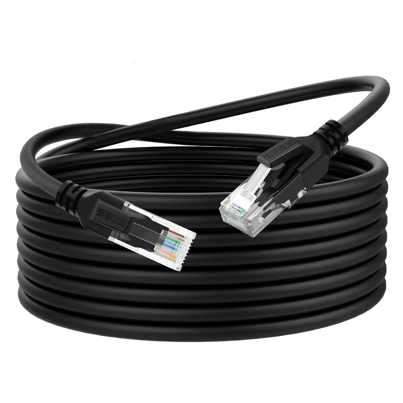 Photo 1 of Liquid Silicone Cat 6 Ethernet Cable 6.6 Feet, Ultra Flexible Cat 6a Rj45 Cable, Soft Gigabit LAN Cord for Mac, PC, Router, Printer (Black)