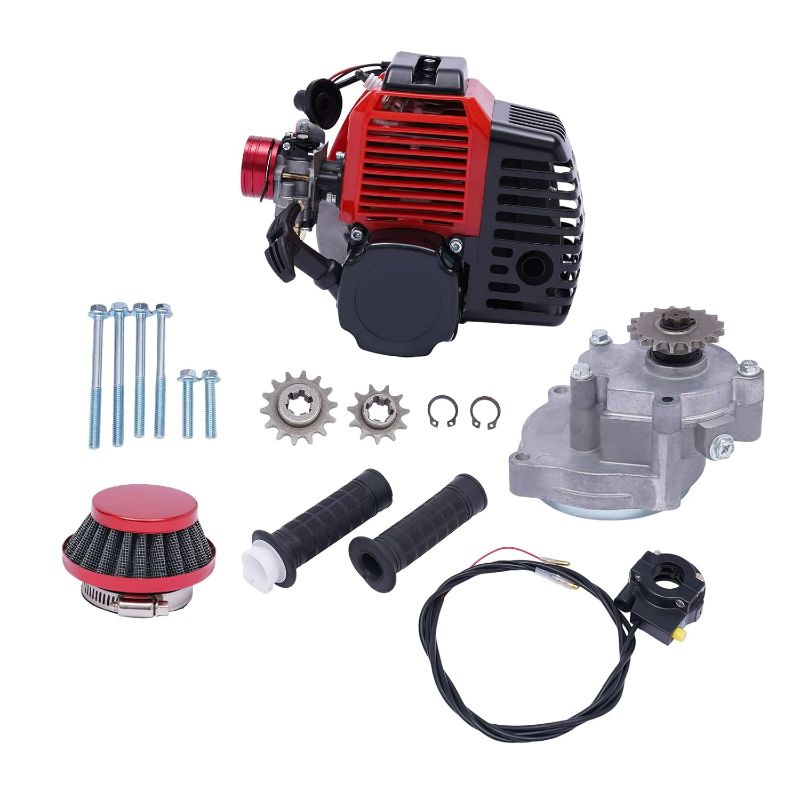 Photo 1 of 49CC 2 Stroke Gas Powered Engine Motor Kits Single Cylinder Air-Cooled Pull Start (for Vapor Scooter Pocket Motorcycle) Red