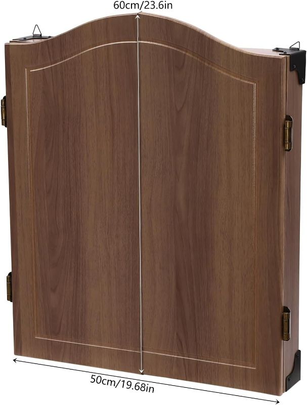 Photo 2 of Dartboard, Classic Dartboard Cabinet, Dart Boards Set for Adults for Homes, Bedrooms, Bars, Clubs, Offices(Brown)