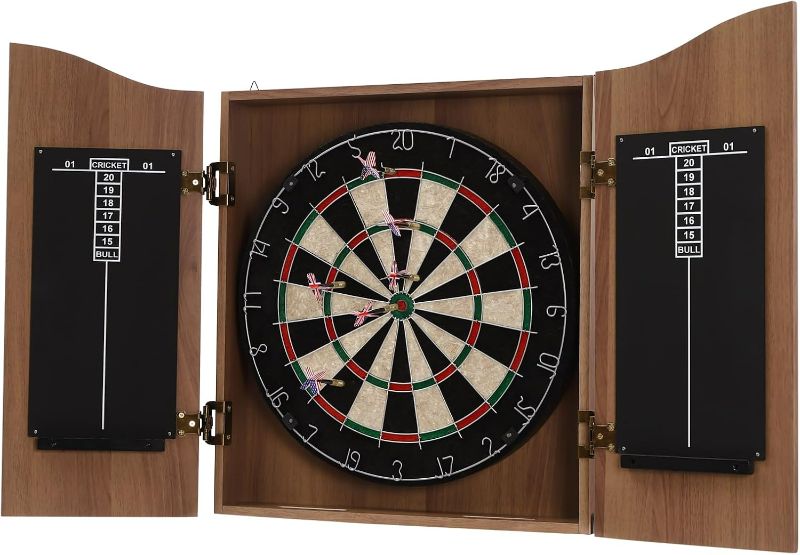 Photo 1 of Dartboard, Classic Dartboard Cabinet, Dart Boards Set for Adults for Homes, Bedrooms, Bars, Clubs, Offices(Brown)