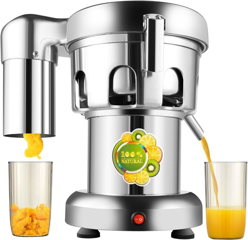 Photo 1 of Commercial Juice Extractor, 110V Heavy Duty Centrifugal Juicer Machine Electric Stainless Steel Whole Vegetable & Fruit Juice Maker Squeezer (80-100 kg/hr. Juice Amount)