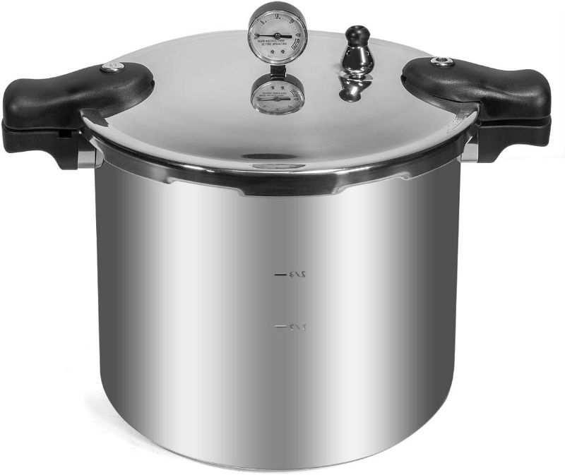 Photo 1 of Barton Pressure Canner 22-Quart Capacity Pressure Cooker Built-in Pressure Gauge with (1) Rack, Aluminum Polished