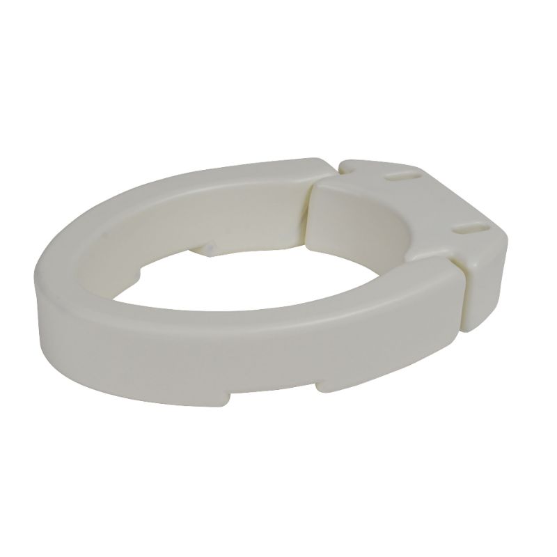 Photo 1 of Drive Medical Hinged Toilet Seat Riser White 3.5 Height for Elongated Toilets Attaches to Toilet Bowl Weight up to 250 Lbs.