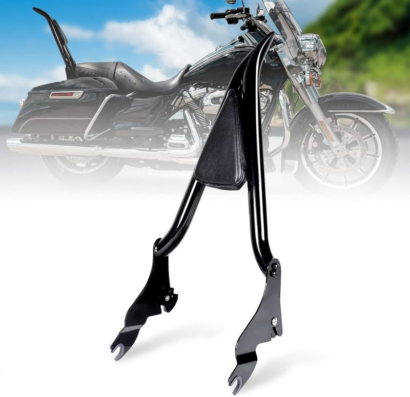 Photo 1 of 26" Black Sissy Bar for Harley Davidson Gifts for Men, Detachable Motorcycle Passenger Backrest Rear Pad for Harley Touring Models 2009-2024 Street Glide Road Glide Electra Glide Road King