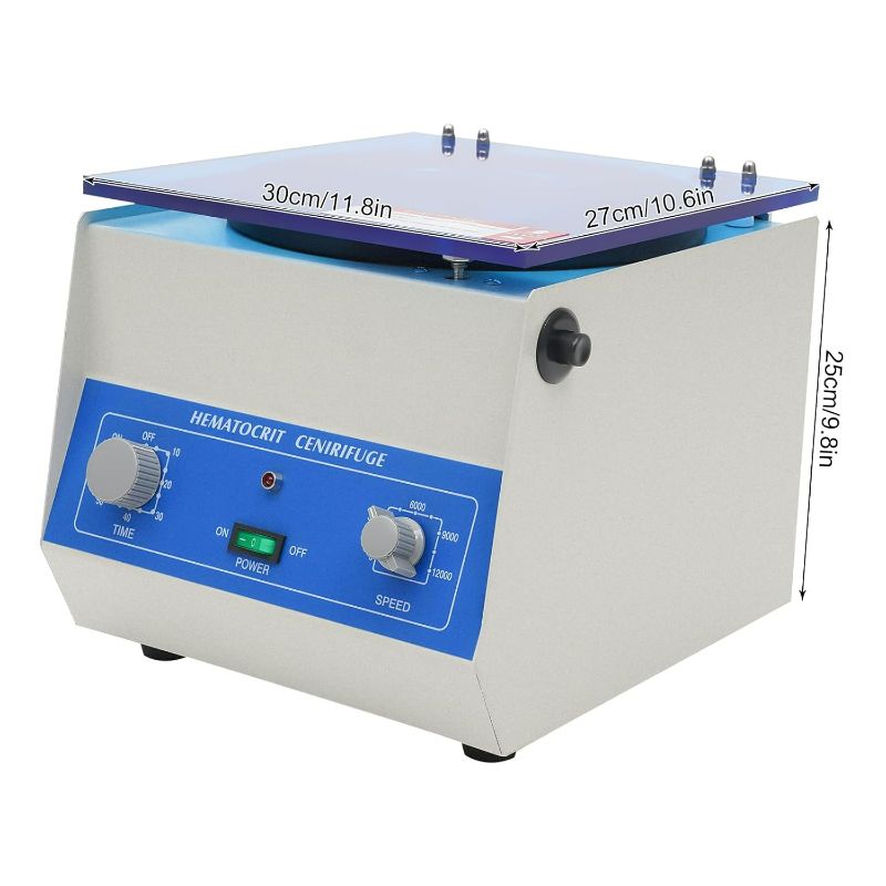 Photo 1 of Digital Bench-top Centrifuge, 110V High-Speed 1500~12000RPM 24 Tubes Centrifugal Capacity Centrifuge Machine with Timer, Speed Control and 100W Brushless Motor for Laboratory Medical Practice