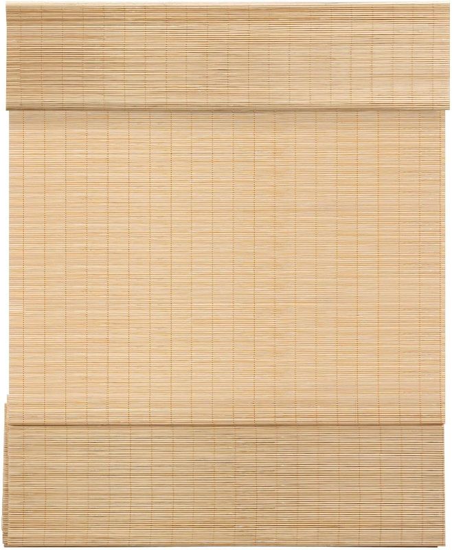 Photo 1 of LazBlinds Cordless Bamboo Roman Shades, Light Filtering Window Treatment, Roll Up Bamboo Blinds for Window 23'' W x 60'' H