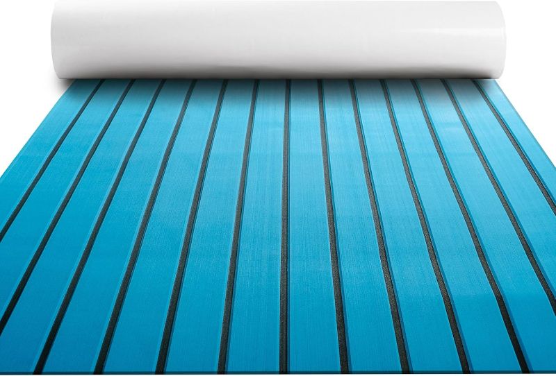 Photo 1 of (94"X 35") Fullfire Boat Flooring - EVA Foam Boat Decking - Faux Teak Marine Mat - Boat Carpet, Self-Adhesive Marine Flooring Sheet, for Motorboat RV Yacht Kayak