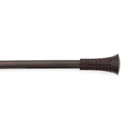 Photo 1 of Deco Window 66 to 120 Inches Adjustable Curtain Rod for Windows with Wood Taper Final (3/4 Diameter Brown)