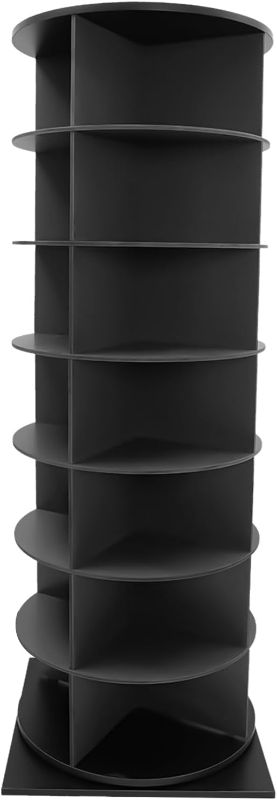 Photo 1 of 7 Tier Rotating Shoe Rack Tower, Free standing 360°Revolving Shoe Storage Organizer Lazy Susan Shoe Rack for Entryway Living Room Hallway (Black)