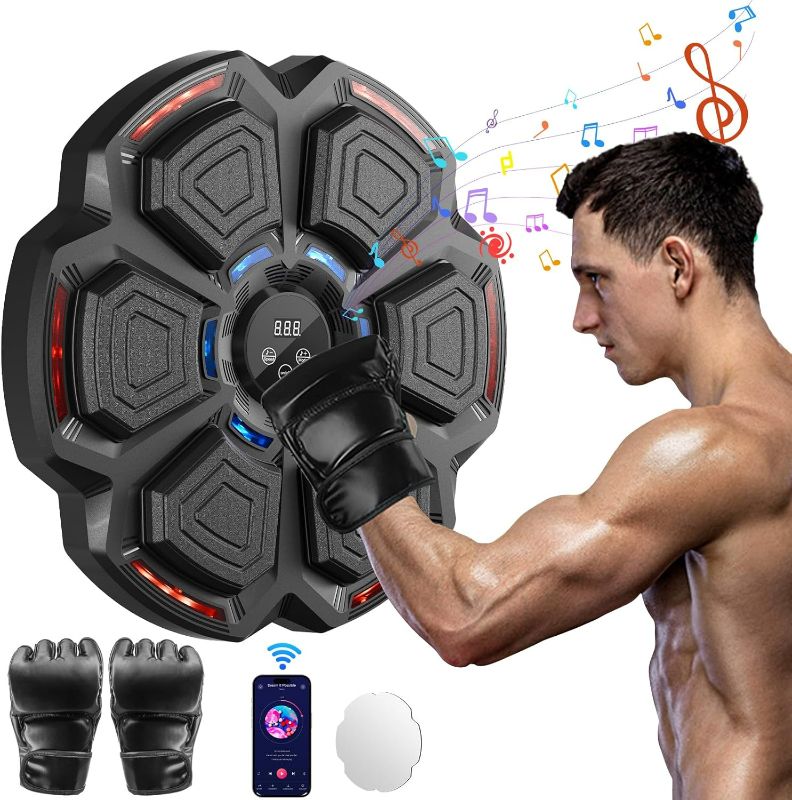 Photo 1 of FOOING Music Boxing Machine , 9 Modes Wall Mounted Smart Bluetooth Boxing Machine for Adults, Electronic Boxing Training Punchine Target Equipment for Home, Gym, Indoor, no gloves 