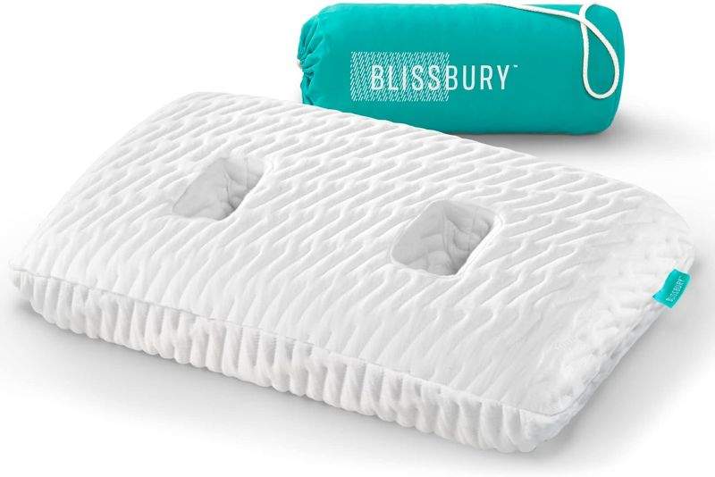 Photo 1 of BLISSBURY Ear Pillow with Ear Hole for Sleeping with Sore Ear Pain | Ear Piercing Pillow | Adjustable Memory Foam Pillow with Holes for chondrodermatitis CNH | Piercing Pillow for Side Sleepers