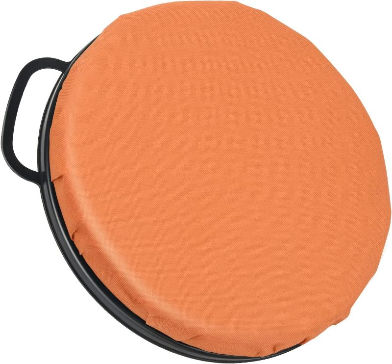 Photo 1 of Foxtune 360-Degree Swivel Bucket Seat, 5 Gallon Bucket Lid, Spin Bucket Seat Cushion, Silent, Comfortable, Water-Resistant, for Fishing, Gardening, Hunting and Camping (Orange)