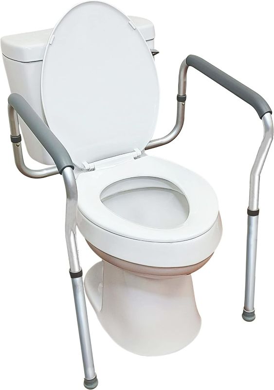 Photo 1 of Carex Toilet Safety Frame - Toilet Safety Rails and Grab Bars for Seniors, Elderly, Disabled, Handicap - Easy Install with Adjustable Width/Height, Fits Most Toilets