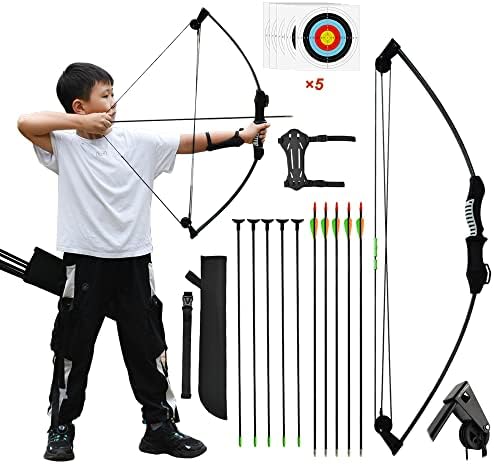 Photo 1 of Bow and Arrow for Teens Beginner Archery Set for Youth Bow and Arrow Shooting Practice Compound Bow for Kids Backyard and Outdoor Archery Training Middle School Boy Gifts