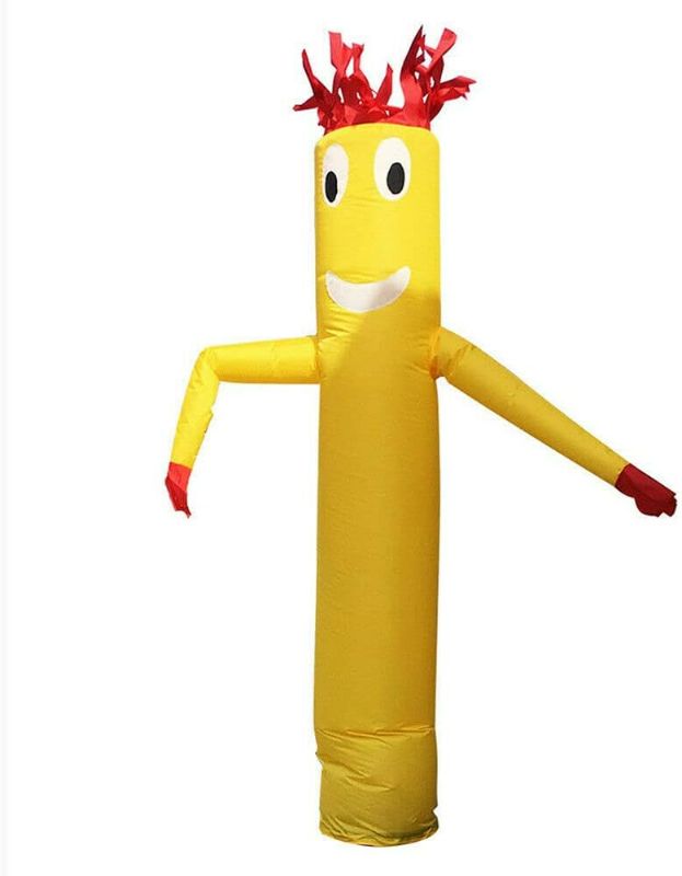 Photo 1 of 10ft Sky Air Puppet Dancer Inflatable Arm Flailing Tube Man Wacky Wavy Wind Flying Dancing Man Funny Waving Arm Advertising Sign for DIY Stand Out Advertising No 18in Blower -Yellow