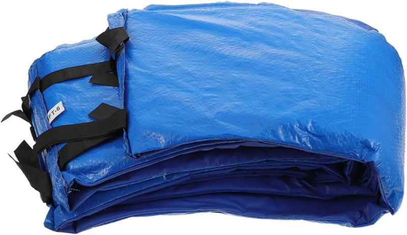 Photo 1 of HANABASS Trampoline Protective Cover Trampoline Rain Cover Trampoline Accessory Cover Trampoline Mat Cover Elastic Trampoline Cover Trampoline Winter Cover Trampoline Safe Cover Blue PVC