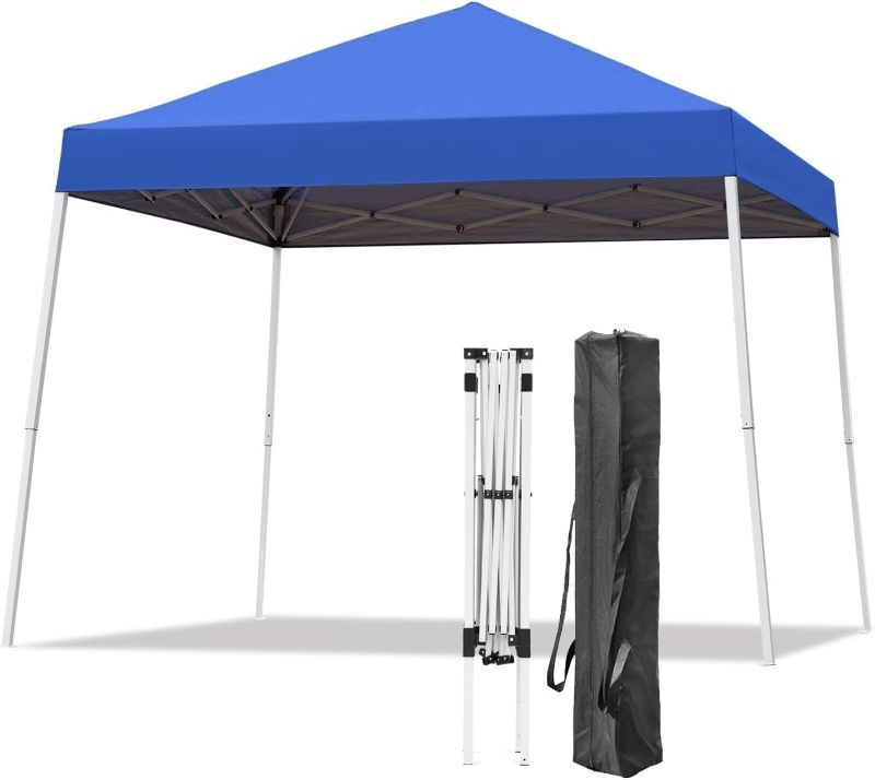 Photo 1 of Canopy Tent, 10X10 FT Pop Up Canopy Outdoor Instant Tent Slant Legs with Carrying Bag, Portable Gazebo Shelter for Patio Deck Garden and Beach - 8X8 FT Canopy Cover