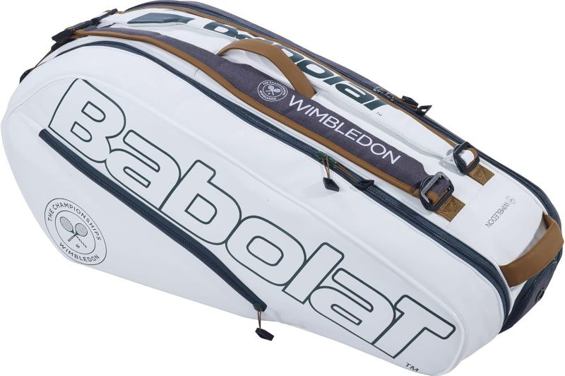 Photo 1 of Babolat Pure Racquet Holder x6 Wimbledon Tennis Bag (White/Grey)