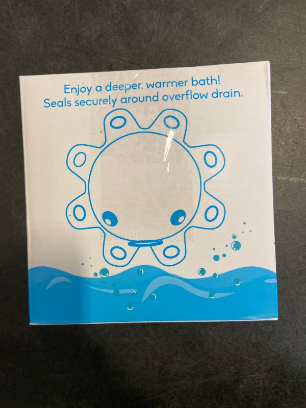 Photo 2 of Bath Tub Overflow Drain Cover- Bathtub Drain Cover, Silicone Bathtub Overflow Cover with Suction Cups, Tub Overflow Drain Stopper Adds Inches of Water for Deeper Bath, Cute Bathroom Accessories, Blue