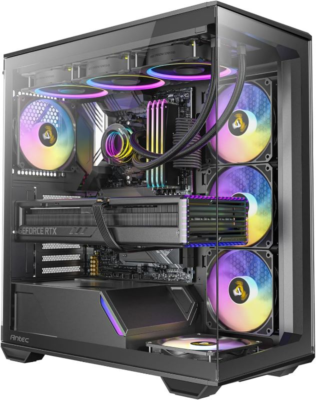 Photo 1 of Antec C3 ARGB, 3 x 120mm & 1 x 120mm ARGB PWM Fans Included, Up to 8 Fans Simultaneously, Type-C?Seamless Tempered Glass Front & Side Panels, 360mm Radiator Support, Mid-Tower ATX PC Case