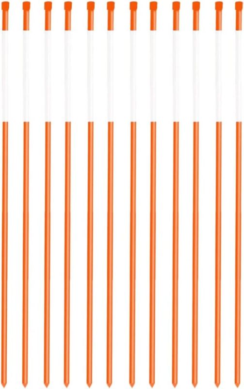 Photo 1 of BEE COLINE Reflective Driveway Markers, 4ft, 12 Pack, Orange