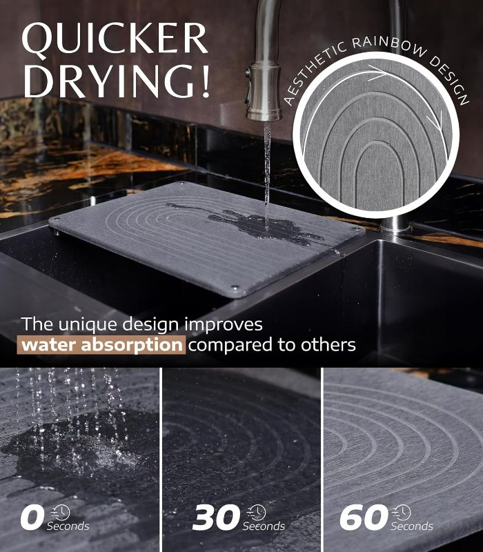 Photo 1 of 
SCOLECITE 2 PCs Large Drying Stone for Kitchen Counter - Stone Dish Drying Mats for Kitchen Counter - Stone Mat Kitchen - Stone Drying Mat For Kitchen...