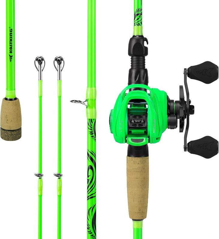 Photo 1 of KastKing Zephyr Dual-tip Fishing Rod & Reel Combo, Dual Tips Section for Different Powers, IM6 Graphite 2Pc Blanks, KastFlex Technology, Rubber Cork Handle, Integrate Hook Keeper, 8 Models