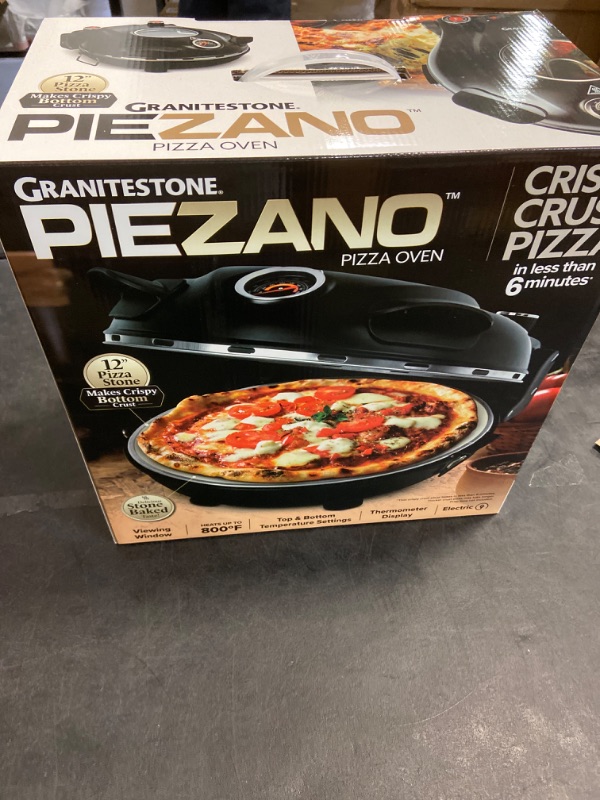 Photo 2 of PIEZANO Crispy Crust Pizza Oven by Granitestone – Electric Pizza Oven Indoor Portable, 12 Inch Indoor Pizza Oven Countertop, Pizza Maker Heats up to 800F for Stone Baked Pizza at Home As Seen on TV