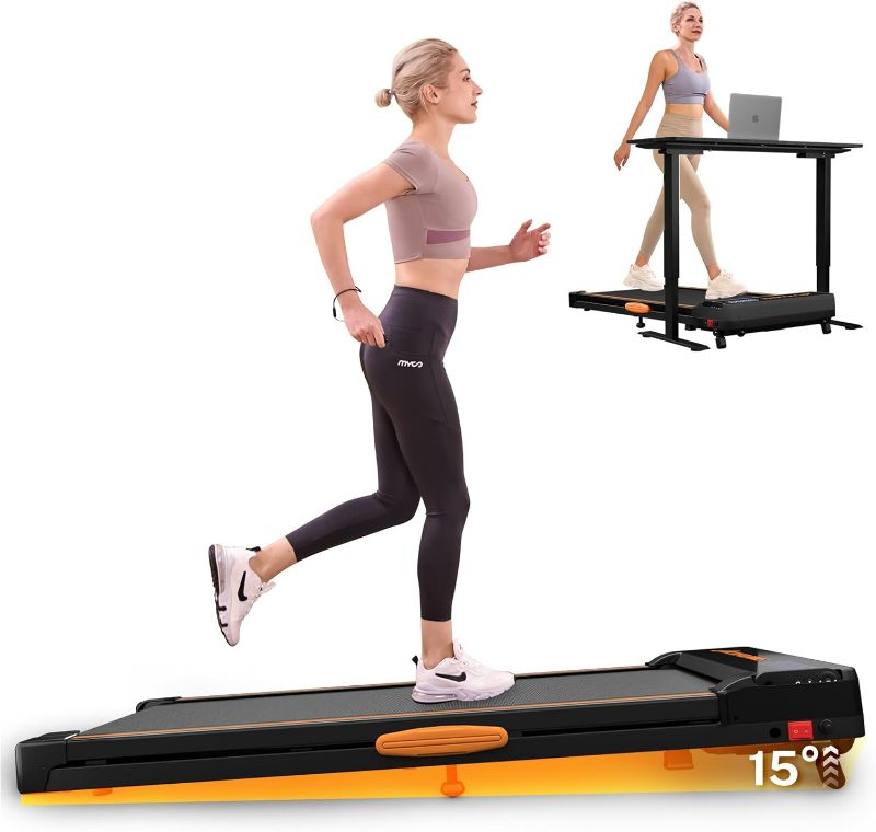 Photo 1 of Walking Pad Treadmill with Incline, Under Desk Treadmills, Portable Treadmill for Home Office, Walking Pad 4 in 1 Treadmill for Walking Running, 2.5HP Compact Treadmill with Remote Control