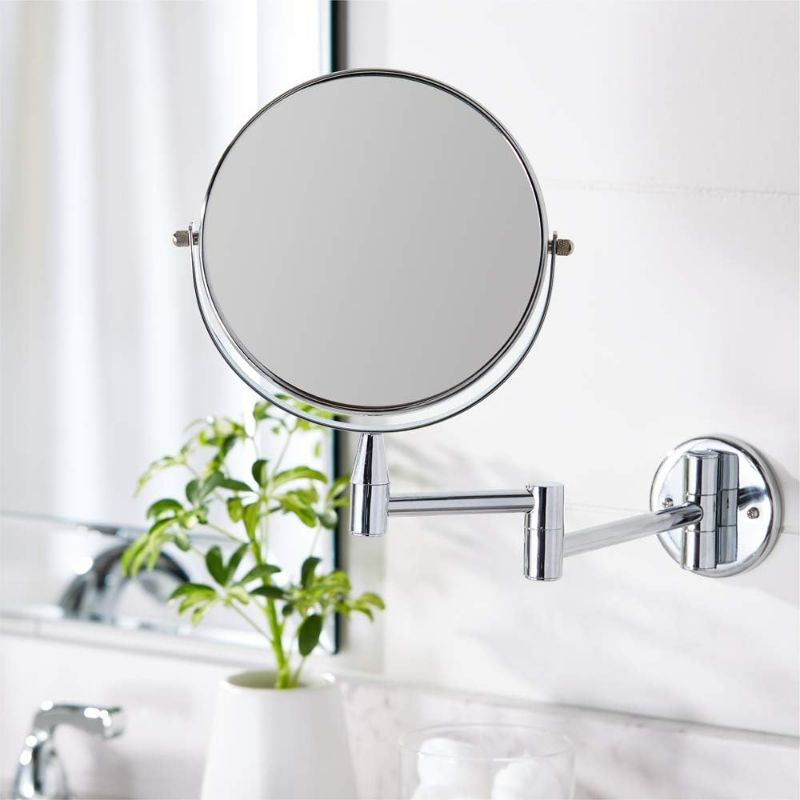 Photo 1 of Makeup Mirror LED 1X/5X Magnification Wall Mounted Adjustable Makeup Mirror Dual Arm Extend 2-Face Cosmetic Mirror

