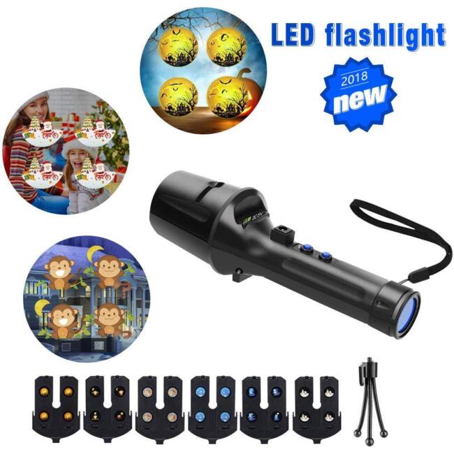 Photo 1 of LED Christmas Party Projector Light Handheld Flashlight Torch Projection Tripod