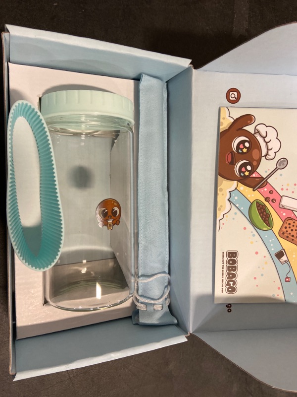 Photo 2 of BobaGO Reusable Boba Cup with Straw, Bubble Tea Cup with Recipe Book, Reusable Boba Cups with Lids, Boba Tumbler, Boba Tea Cup and Boba Jar, Bubble Tea Gift Set with Cup 17 ounce ( blue)