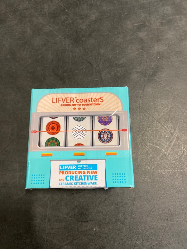 Photo 1 of LIFVER Coasters Set of 6 Absorbent Drink Coasters with Holder, Marble Style Ceramic Thirstystone Coasters for Home Decor Coffee Table Protection, 4 Inches Suitable for Kinds of Cups Housewarming Gift